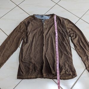Lee Men's Brown Long-Sleeve Henley Top